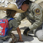 learning about fossils in the research quarry