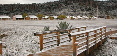 A snowy Christmas Day At Fort Davis National Historic Site