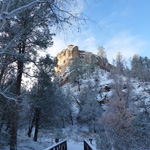 Entering the mouth of Cliff Dweller Canyon following a snow storm.