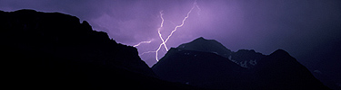 Lightning dances across the sky in Many Glacier