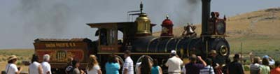 Visitors watching No.119 steam demonstration.