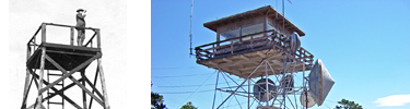 Hopi Fire Tower 1909 left - 2009 right