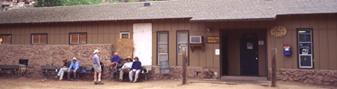 Hikers by the Havasupai Store and Post Office