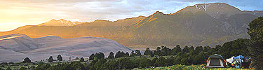 Campsite at Sunset, Pinyon Flats Campground