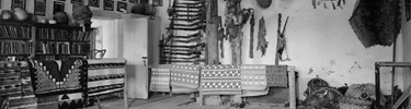 The rug room in Hubbell Trading Post, circa 1940.