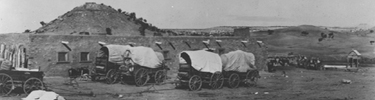 Wagons at Hubbell Trading Post.