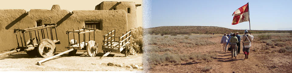 Two-wheeled carretas carried goods up El Camino from Mexico City in 1598; walking the trail in the Jornada del Muerto, a scorching 90-mile stretch of El Camino wherein colonists had to leave the cool Rio Grande to continue their journey north