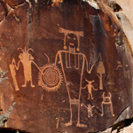 Petroglyphs adorn the cliffs near McKee Springs