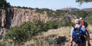 Hikers along the South Rim Trail Hikers along the South Rim Trail