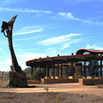 Entrance plaza at the Mesa Verde Visitor and Research Center.