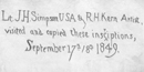 Image of Simpson and Kern inscription from 1849 Image of Simpson and Kern inscription from 1849