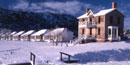 Photo of officer's row during winter. Photo of officer's row during winter.