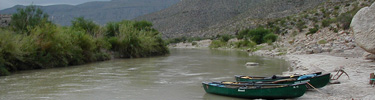 Moored at the side of the Rio Grande