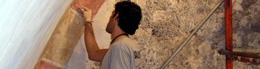 Preservation work on granary frescos