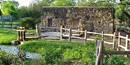 Mission San José grist mill grinds wheat and not corn. Mission San José grist mill grinds wheat and not corn.
