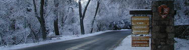 Winter view of Entrance Markers