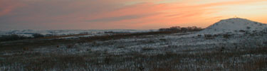 Snowy landscape with Custer's Knoll