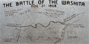 Granite map depicting the attack at the park overlook. Granite map depicting the attack at the park overlook.