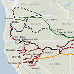 Map of new routes in the Four Trails Feasibility Study