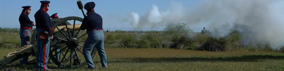 Flying artillery crew in action.