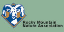 a graphic of the Rocky Mountain Nature Association logo, a bighorn ram a graphic of the Rocky Mountain Nature Association logo, a bighorn ram