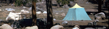 a photo of tent in campground