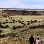 Visitors enjoying a view of the landscape on the Citadel Trail.