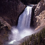 Lower Falls crashes down the Grand Canyon of the Yellowstone