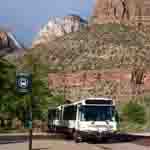 Shuttle bus in Zion Canyon.