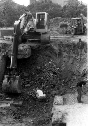Photo of backhoe in use.