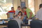 Visitors picking up tickets in IVC