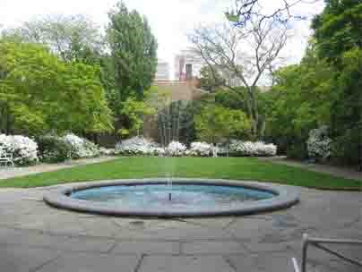 Magnolia Garden with fountain.