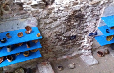 Fragments of Franklin Court's 'bare walls'