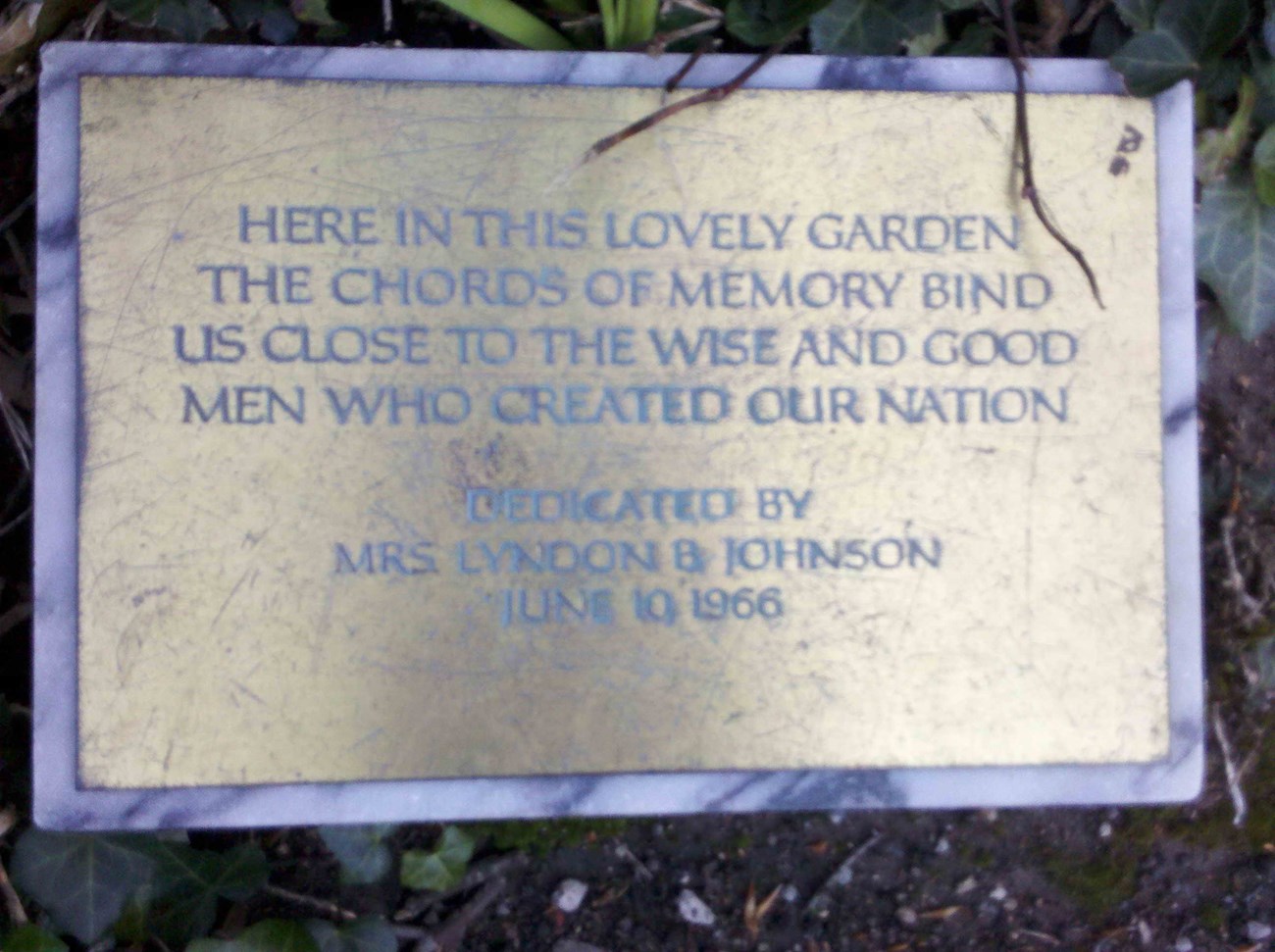 18th century garden plaque