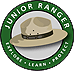 logo with the words Junior Ranger on a green ring and ranger hat inside that ring