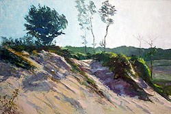 Painting of West Beach. Original artwork is 29" X 19" part of the national lakeshore's artist-in-residence art collection.