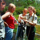 SCA intern teaching high school students