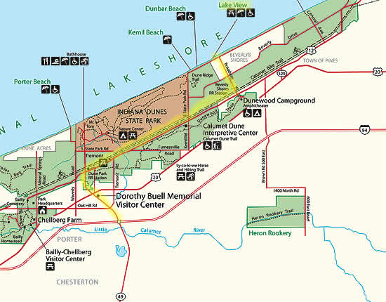 image of a map with route highlighted to Lakeview