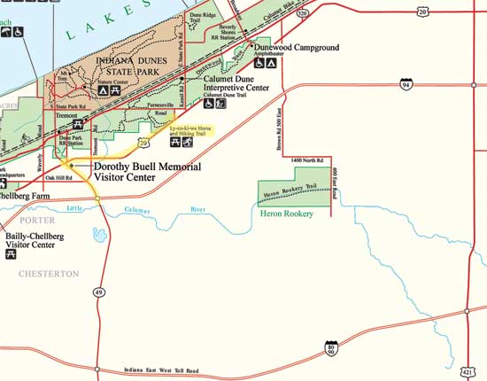 map with driving route hightlighted