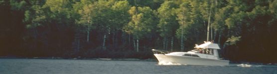 Boater travels westerly on the Rock Harbor Channel