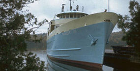 The NPS ship the Ranger III is at dock.