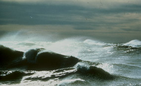 Waves build on Lake Superior.