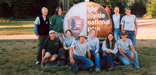 2005 AmeriCorp trail crew with park team leader.