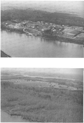 Aerial photo of the Mattaponi and Pamunkey reservation lands.