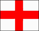 English National flag during the reign of Queen Elizabeth: red cross on a white background