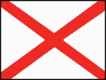 Irish National flag: red diagonal cross on a white background