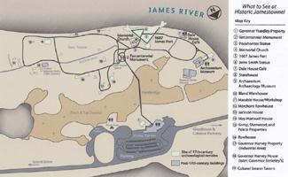 2007 site map of Historic Jamestowne