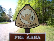 NPS Fee Area sign