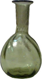Green glass Flask with swirled ribbed pattern Green glass Flask with swirled ribbed pattern