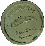 Circular green glass paper weight with the image of a feather and the text: POCAHONTAS Jamestown Virginia Circular green glass paper weight with the image of a feather and the text: POCAHONTAS Jamestown Virginia